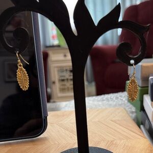 Gold Leaf Dangle Earrings